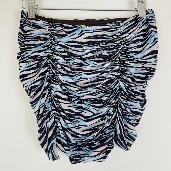 Diane Von Furstenberg Swim Bottoms Blue Animal Print with cover Size Medium - Picture 3 of 5